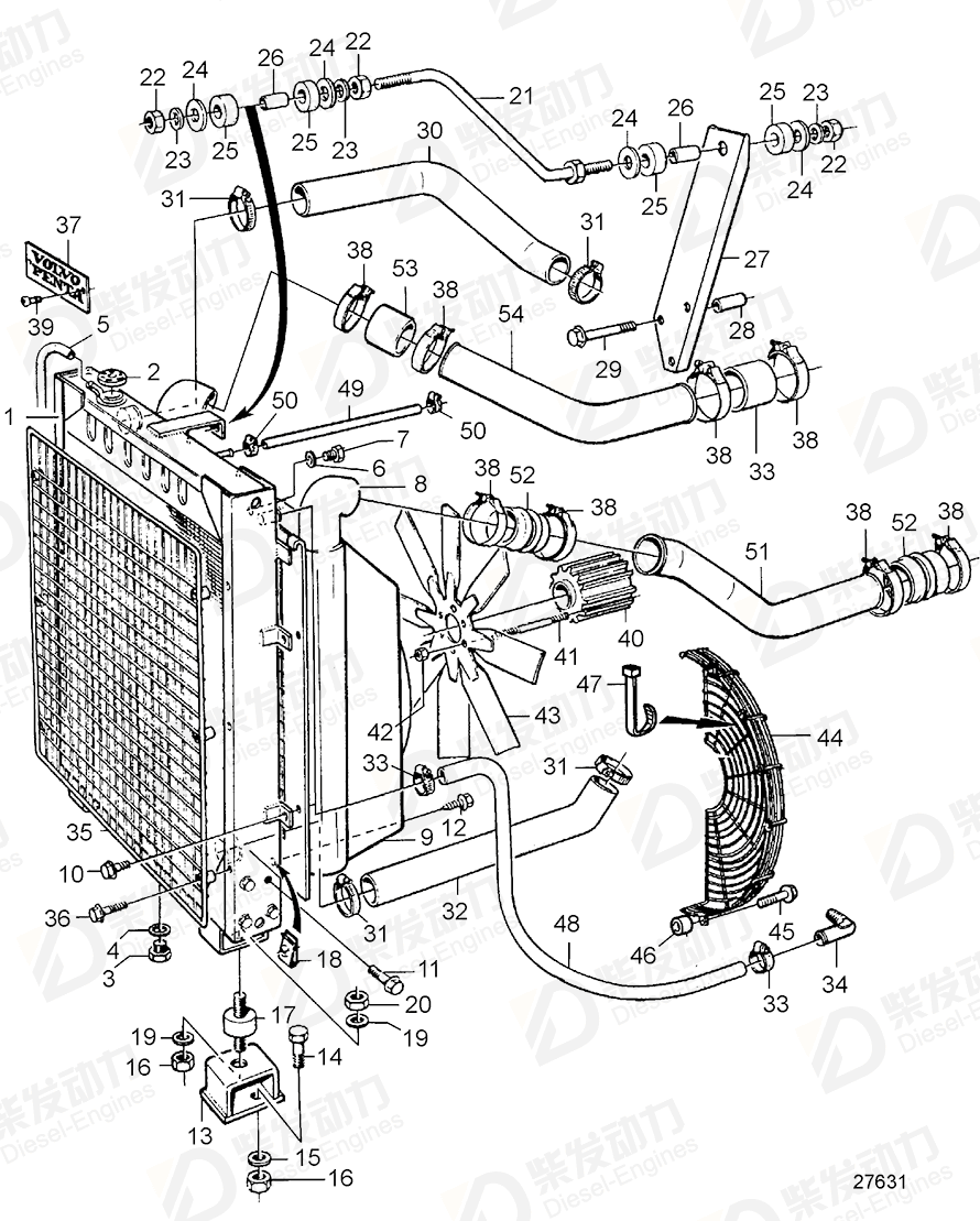 VOLVO Fan 3828964 Drawing